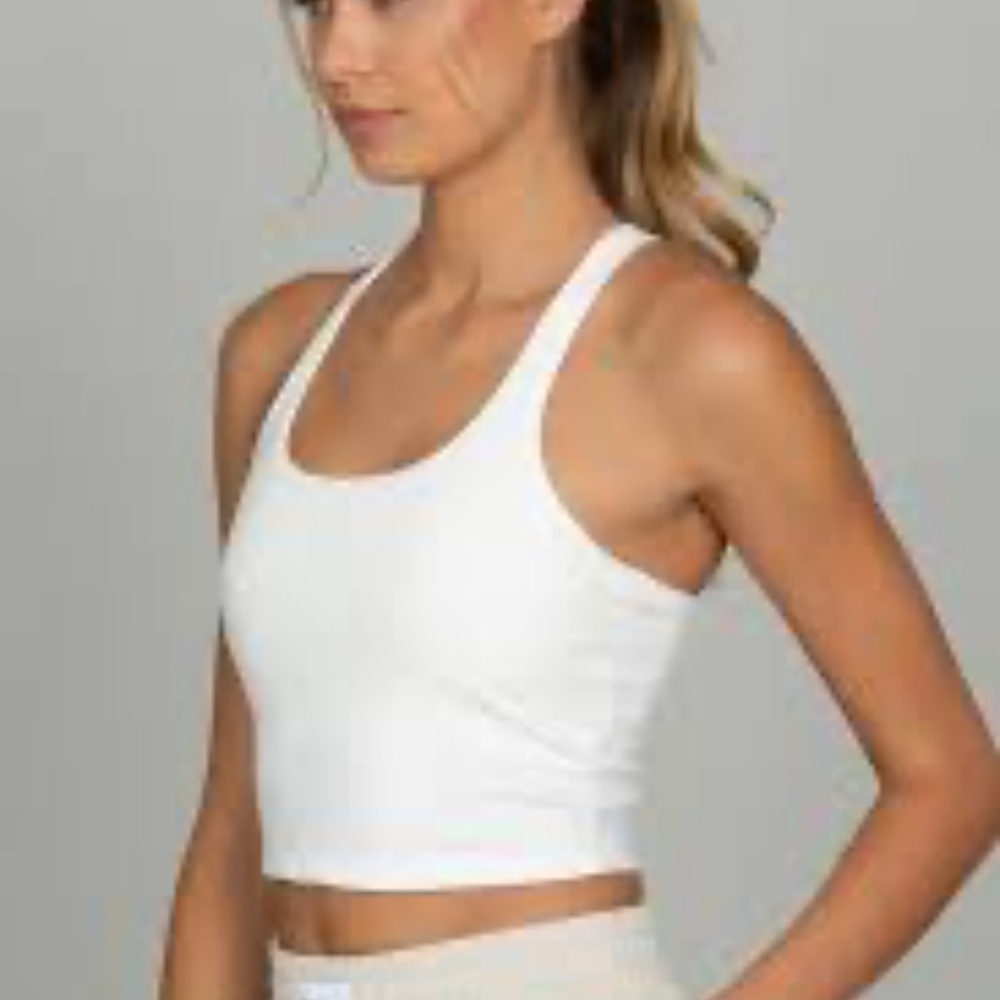 Topshop White Racerback Crop Top